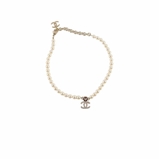 Chanel CC Pearl Rhinestone Necklace Costume Jewellery - photo 1