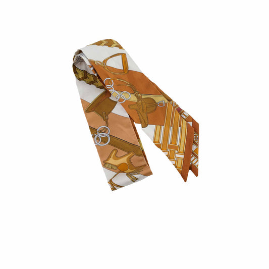 Hermes Soie Brides ET Gris Twilly Caramel/Blanc/Bronze - photo 1