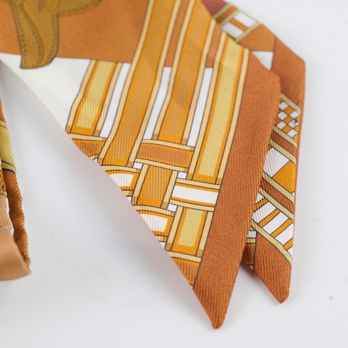 Hermes Soie Brides ET Gris Twilly Caramel/Blanc/Bronze - photo 2