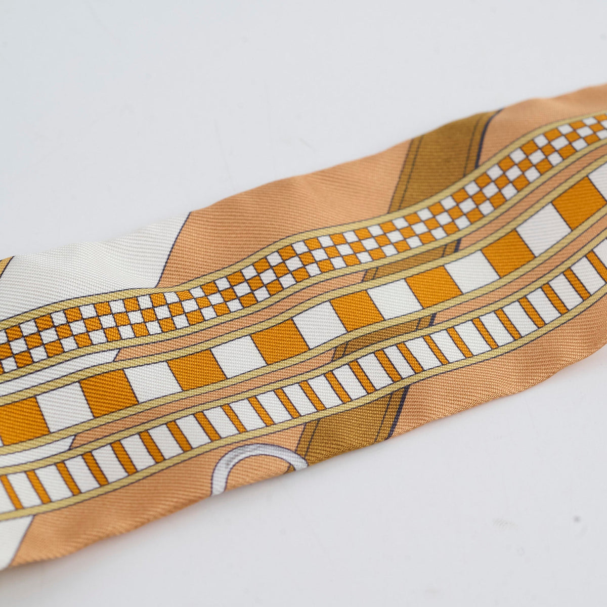 Hermes Soie Brides ET Gris Twilly Caramel/Blanc/Bronze - photo 5