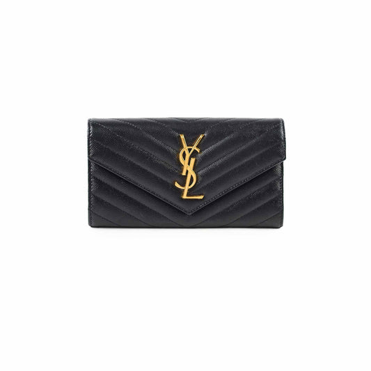 Saint Laurent Cassandre Matelasse Long Wallet Black - photo 1