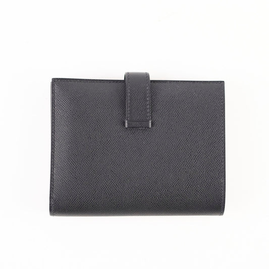 Hermes Bearn Compact Wallet Veau Madame Black - Stamp W - photo 2