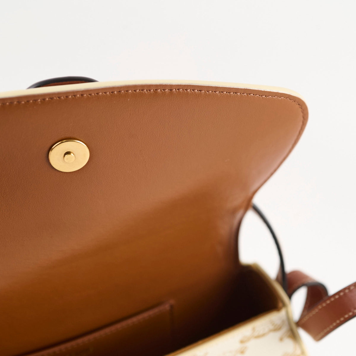 Celine Triomphe Tabou Canvas Clutch with Strap White/Tan - photo 6