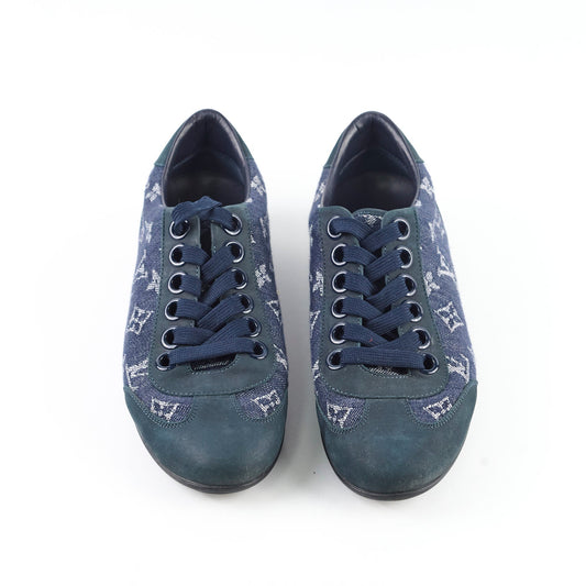 Louis Vuitton Trocadero Monogram Sneakers Denim Navy Size 39 - photo 2