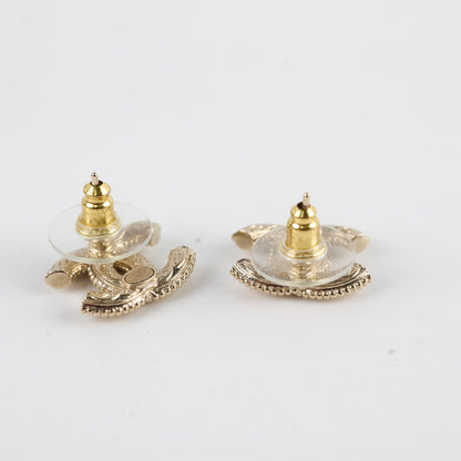 Chanel Gold Tone CC Stud Earrings - photo 3