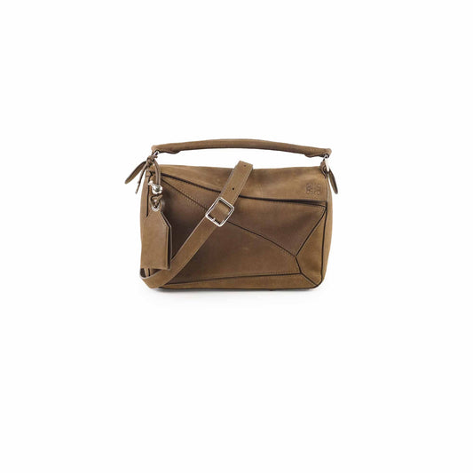 Loewe Small Featherlight Nubuck Puzzle Brown - photo 1