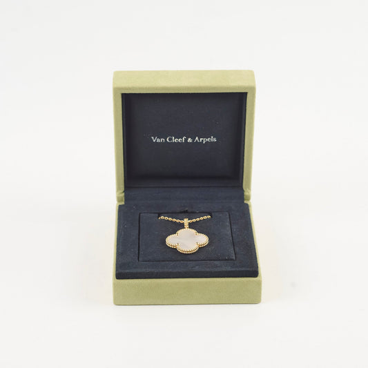 Van Cleef & Arpels 1 Motif Magic Alhambra Mother of Pearl MOP Long Necklace - photo 2