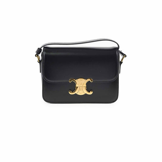 Celine Teen Shiny Calfskin Triomphe Black - photo 1