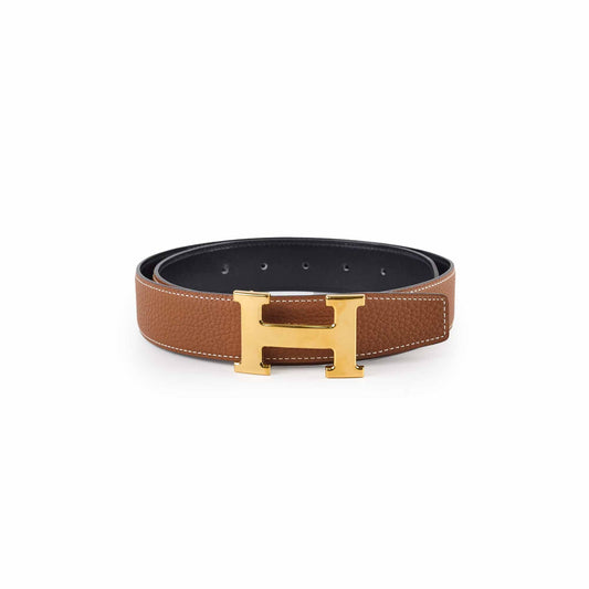 Hermes Constance Reversible Belt Size 80cm Gold/Black - photo 1