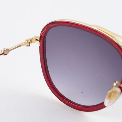 Gucci GG0062S Aviator Glittered Red Sunglasses - photo 6