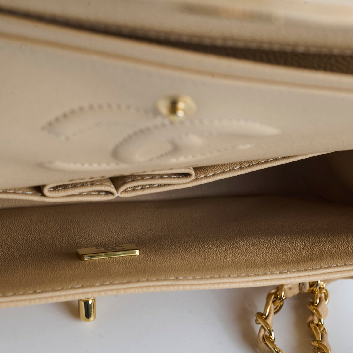Chanel Classic Flap Small Beige Microchipped - photo 11
