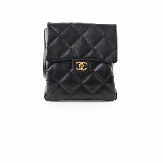 Chanel Black Lambskin Backpack - photo 1