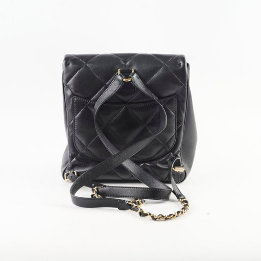 Chanel Black Lambskin Backpack - photo 2