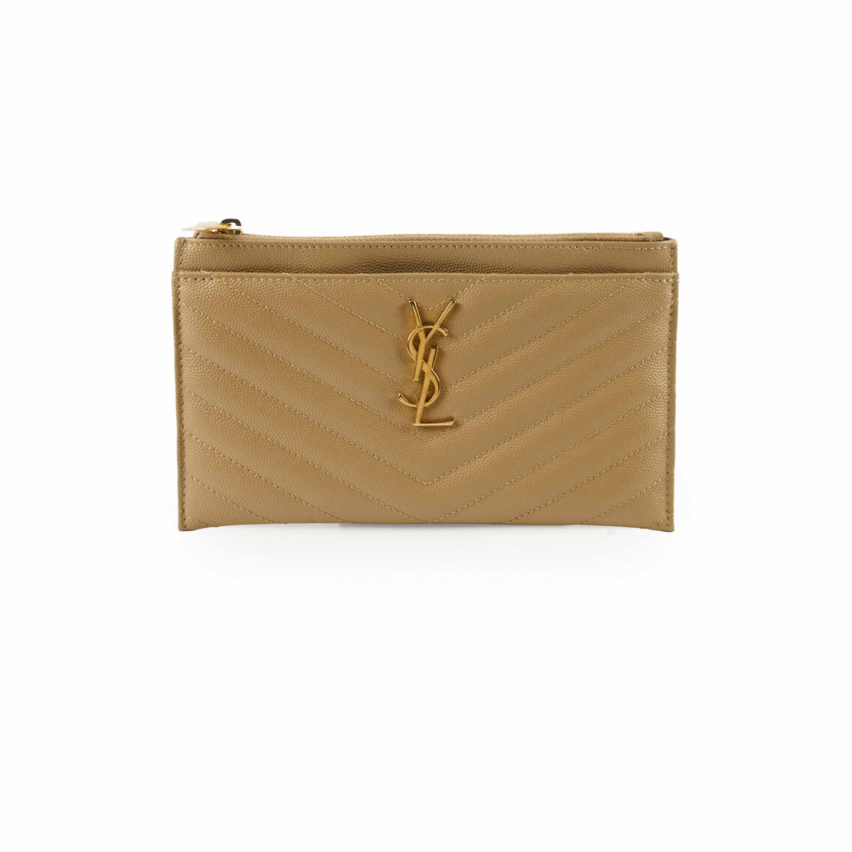 Saint Laurent Bill Pouch Dark Latte GHW - photo 1