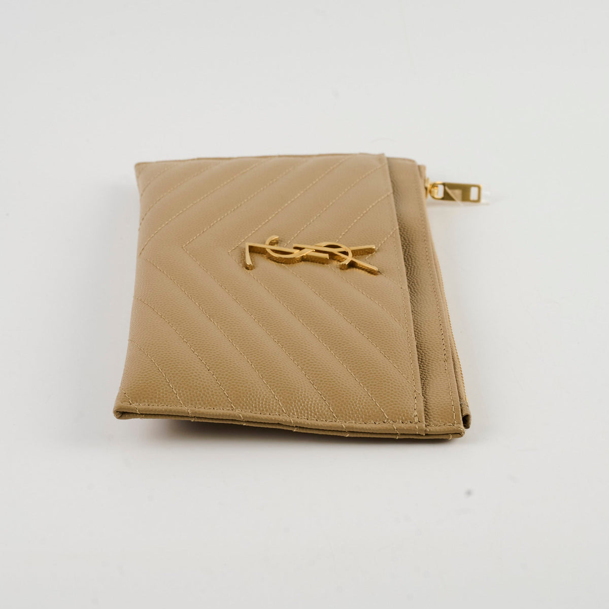 Saint Laurent Bill Pouch Dark Latte GHW - photo 3