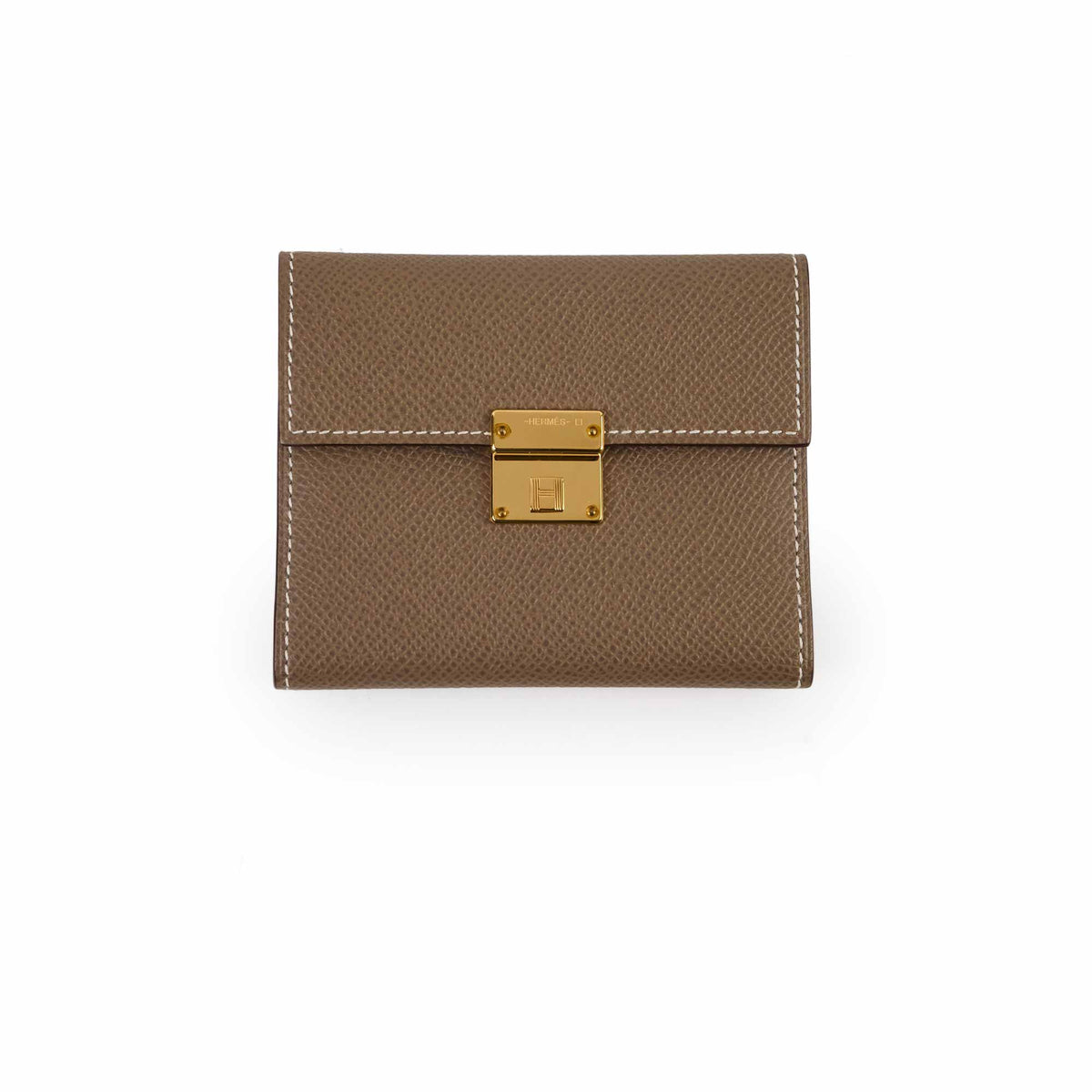 Hermes Clic Card Case Etoupe GHW Epsom - photo 1