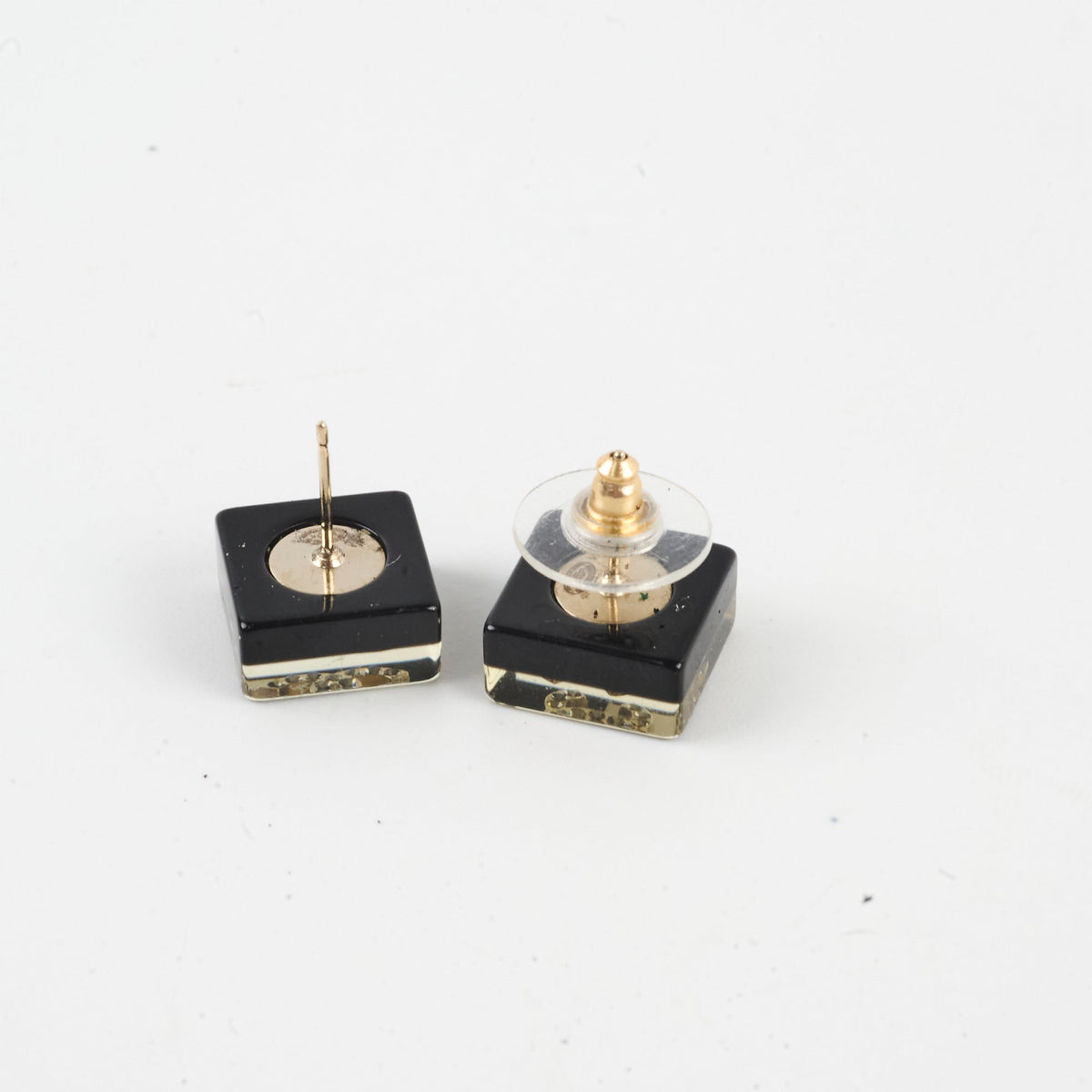 Chanel Black/White Checkerboard Stud Earrings - photo 3