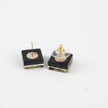 Chanel Black/White Checkerboard Stud Earrings - photo 3