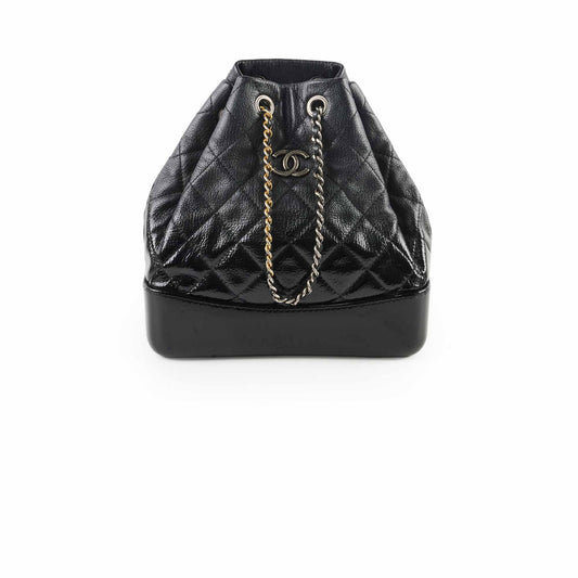 Chanel Gabrielle Black Leather/Patent Backpack - photo 1