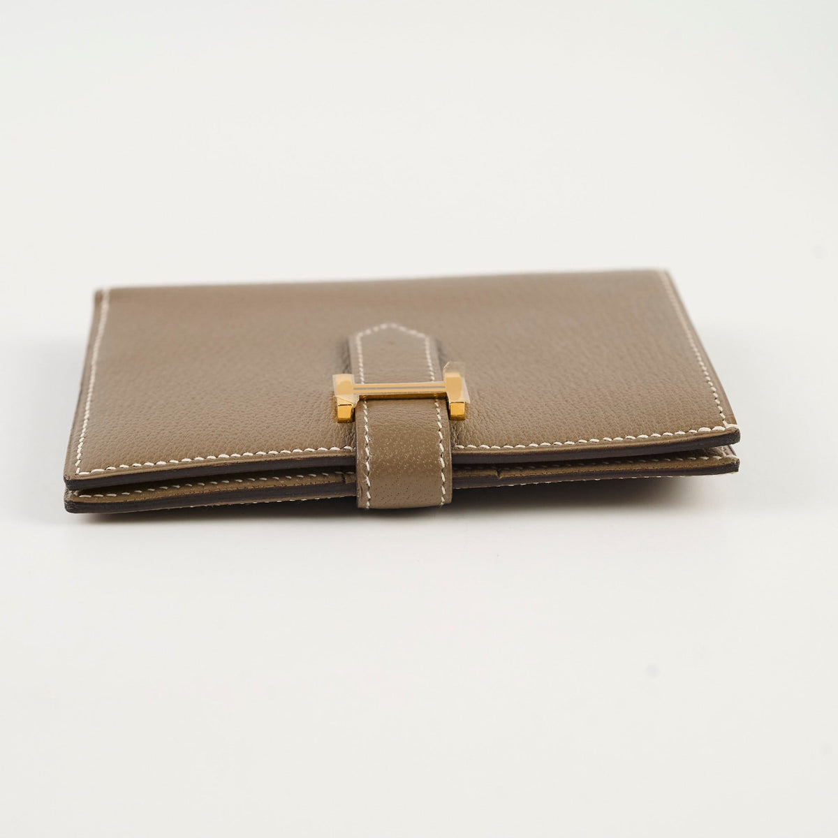 Hermes Bearn Compact Wallet Etoupe - U Stamp - photo 4