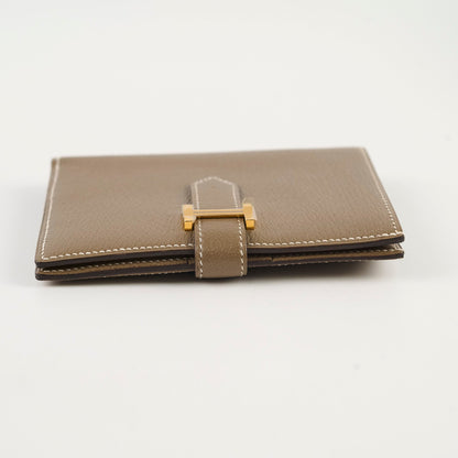 Hermes Bearn Compact Wallet Etoupe - U Stamp - photo 4
