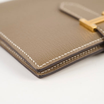 Hermes Bearn Compact Wallet Etoupe - U Stamp - photo 9