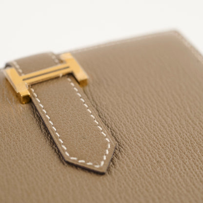 Hermes Bearn Compact Wallet Etoupe - U Stamp - photo 5