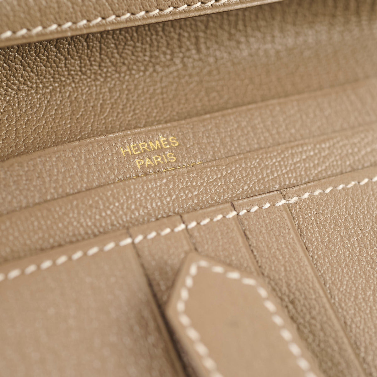 Hermes Bearn Compact Wallet Etoupe - U Stamp - photo 6