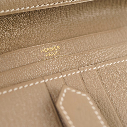 Hermes Bearn Compact Wallet Etoupe - U Stamp - photo 6