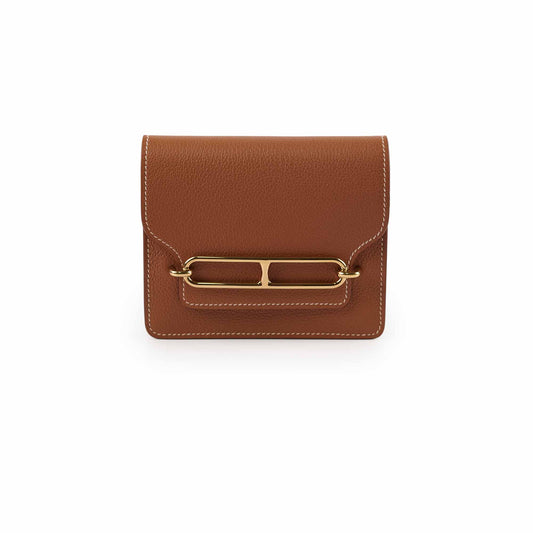 Hermes Roulis Slim Compact Gold Wallet - photo 1