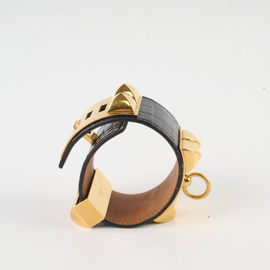 Hermes Collier De Chien T2 Croc Black Bracelet - photo 2