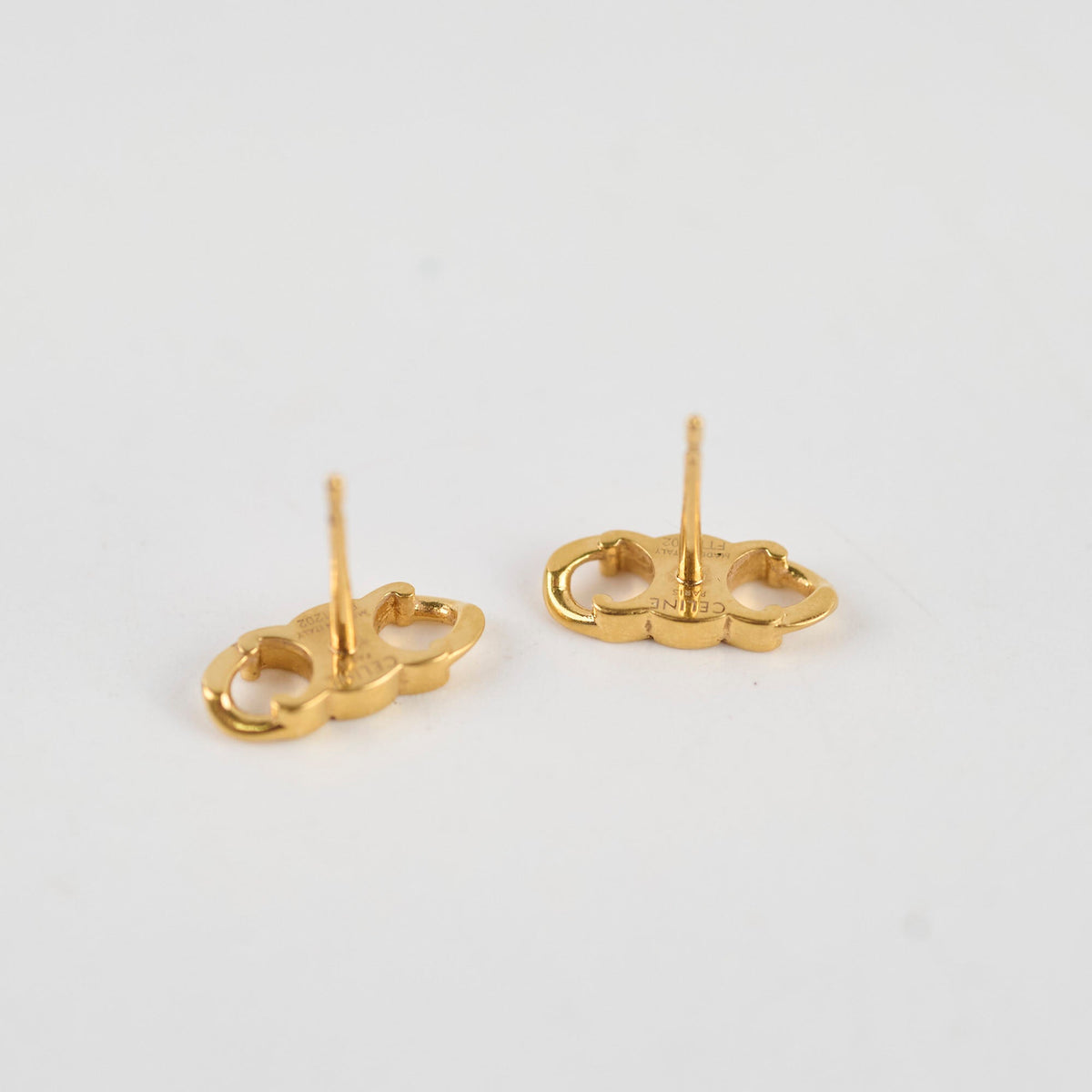 Celine Triomphe Gourmette Gold Studs - photo 3