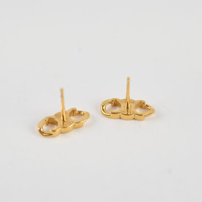Celine Triomphe Gourmette Gold Studs - photo 3