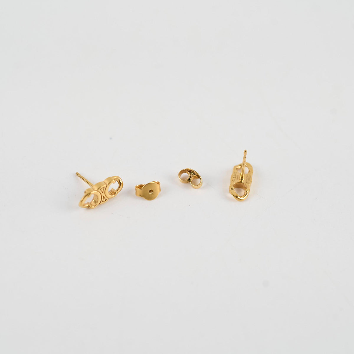 Celine Triomphe Gourmette Gold Studs - photo 5
