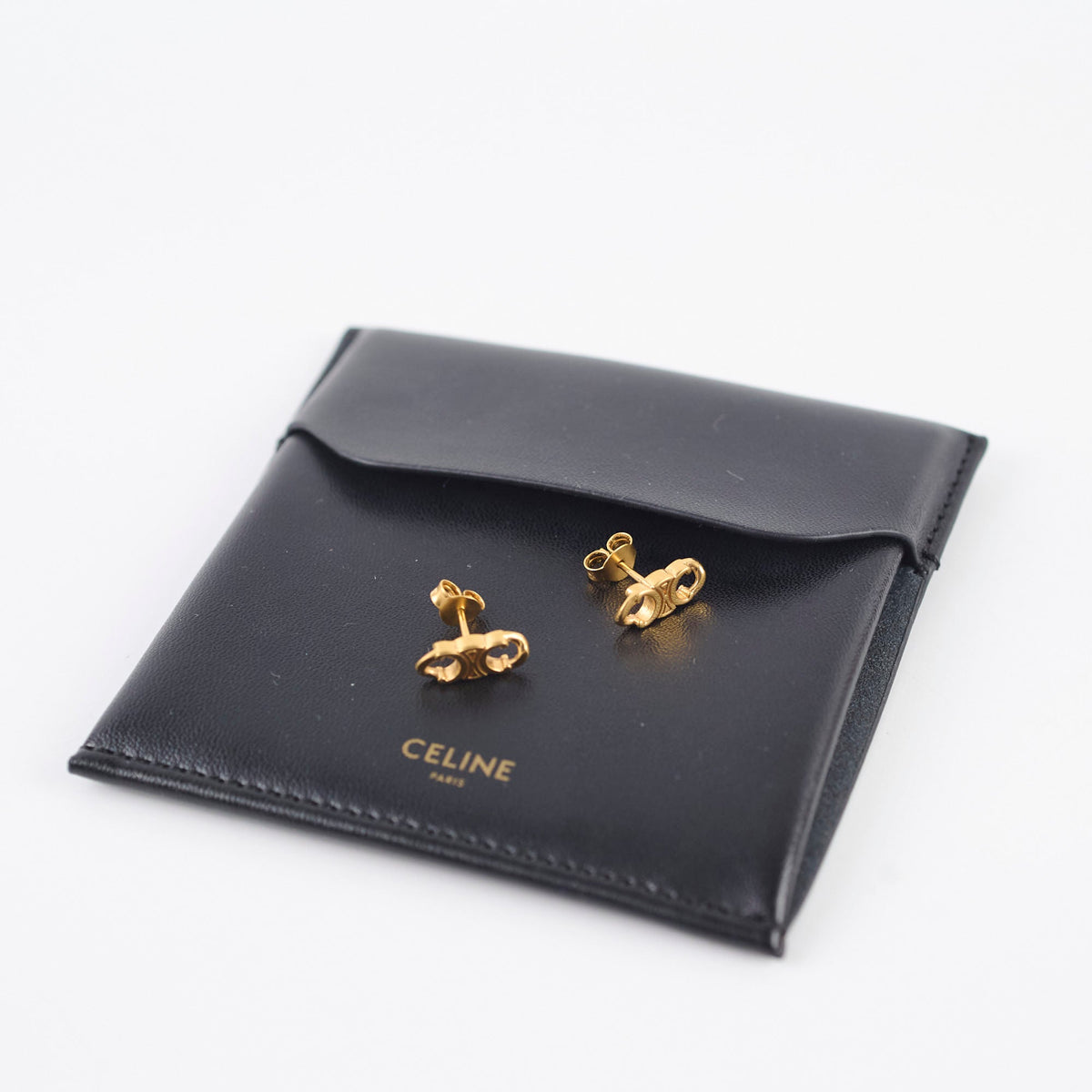 Celine Triomphe Gourmette Gold Studs - photo 6