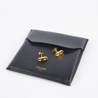 Celine Triomphe Gourmette Gold Studs - photo 6