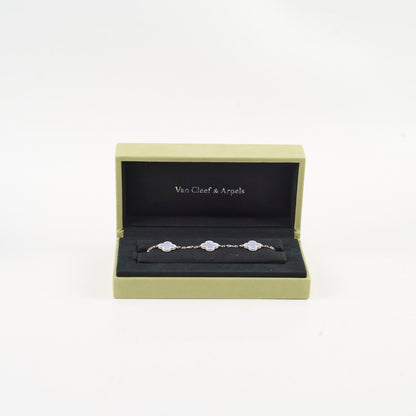 Van Cleef & Arpels Vintage Alhambra 5 Motif Bracelet Chalcedony - photo 2