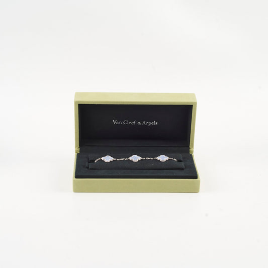 Van Cleef & Arpels Vintage Alhambra 5 Motif Bracelet Chalcedony - photo 2