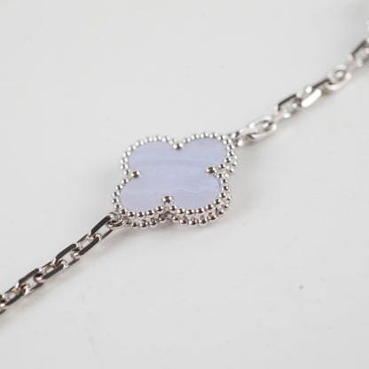 Van Cleef & Arpels Vintage Alhambra 5 Motif Bracelet Chalcedony - photo 5