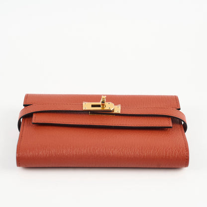 Hermes Kelly Compact Wallet Terre Battue Chevre- A Stamp - photo 3