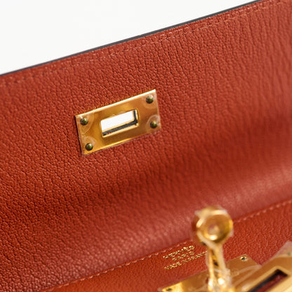 Hermes Kelly Compact Wallet Terre Battue Chevre- A Stamp - photo 5