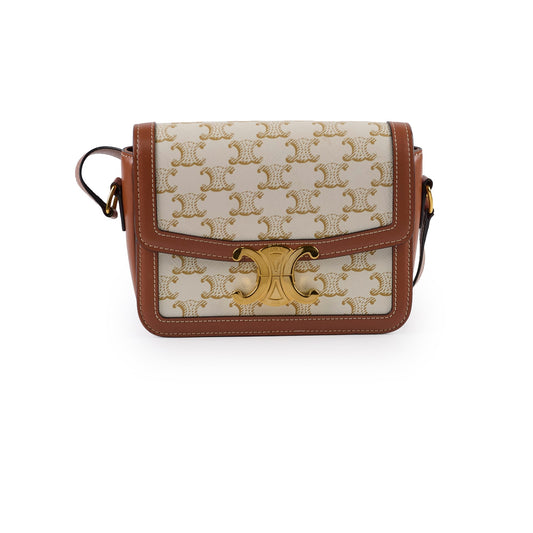 Celine Teen Triomphe Bag Small Cream Brown - photo 1