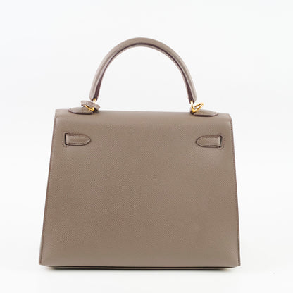 Hermes Kelly 25 Epsom Gris Etain - Stamp D - photo 3