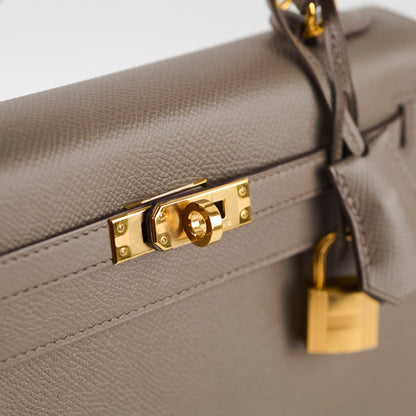 Hermes Kelly 25 Epsom Gris Etain - Stamp D - photo 11