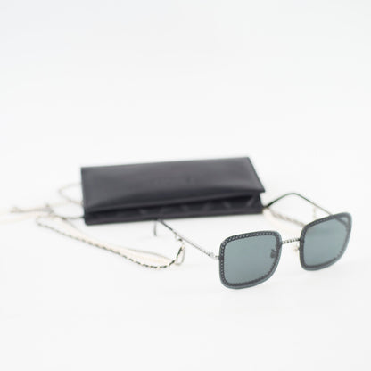 Chanel 4244 Black Square Sunglasses with Chain - photo 2