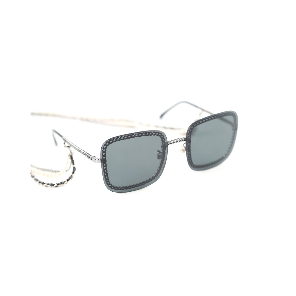 Chanel 4244 Black Square Sunglasses with Chain - photo 1