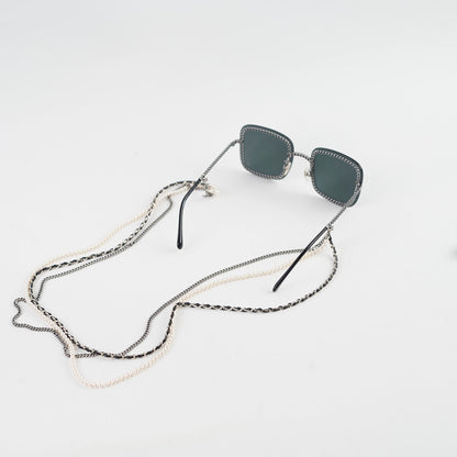 Chanel 4244 Black Square Sunglasses with Chain - photo 11