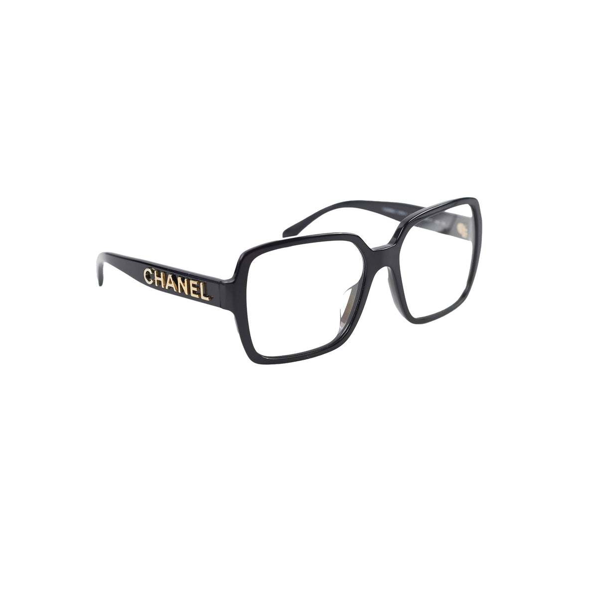 Chanel Square Acetate Black Glasses with Chanel Logo (non-prescription lenses) - photo 1