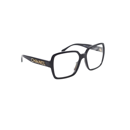 Chanel Square Acetate Black Glasses with Chanel Logo (non-prescription lenses) - photo 1