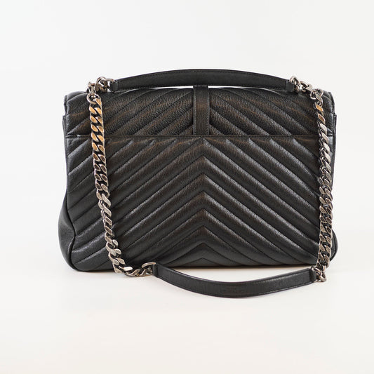 Saint Laurent Large College Chevron Calfskin Black - photo 2